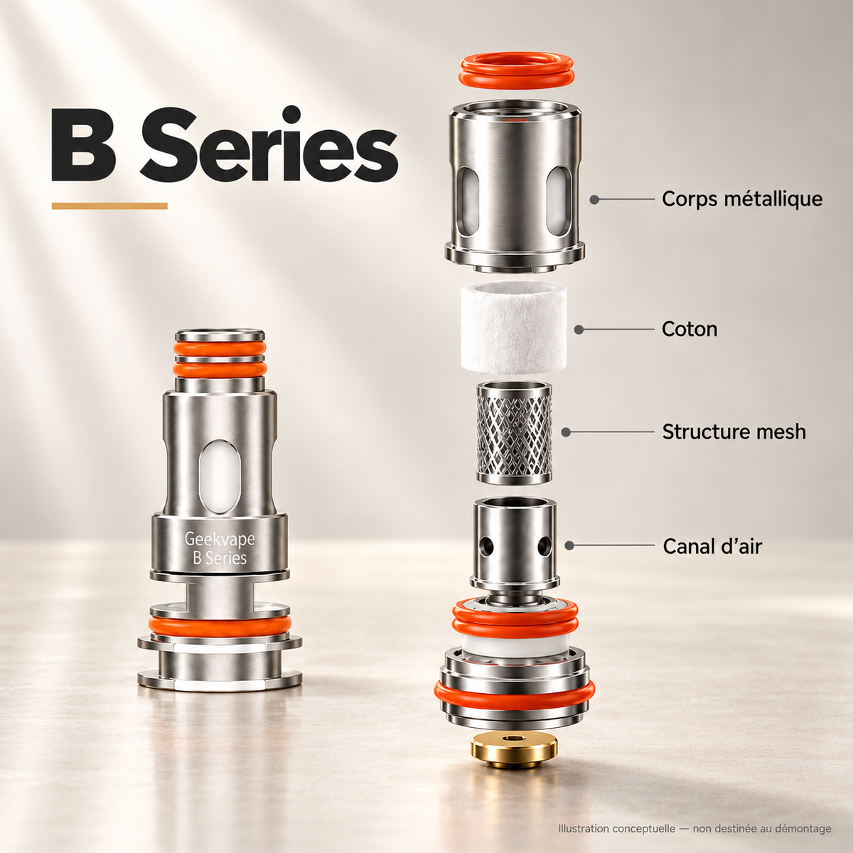 Résistance Geekvape B Series – illustration technique de la structure mesh