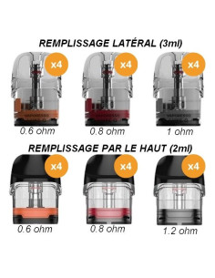 Cartouches Vaporesso Luxe Q 2 ml & 3 ml