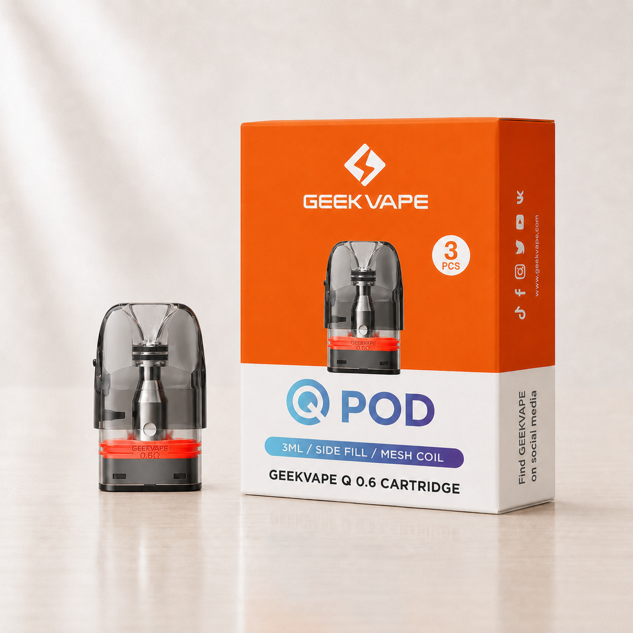 Cartouches Q Pod 3 ml Geekvape – boîte de 3