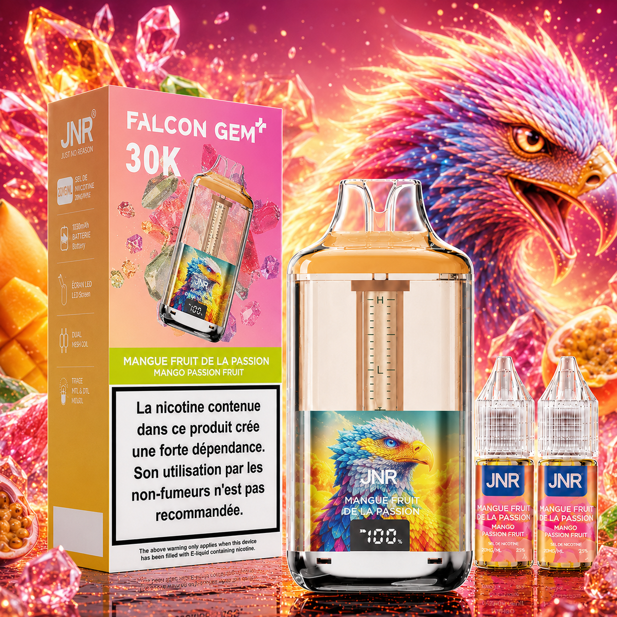 Puff Falcon Gem+ 30K Mango Passion Fruit JNR