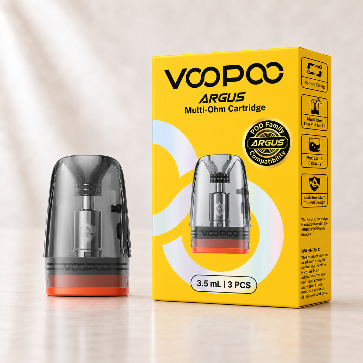Cartouches Argus Multi-Ohm 0,4 / 0,7 / 1,0 Ω 3,5 ml (x3) – VOOPOO