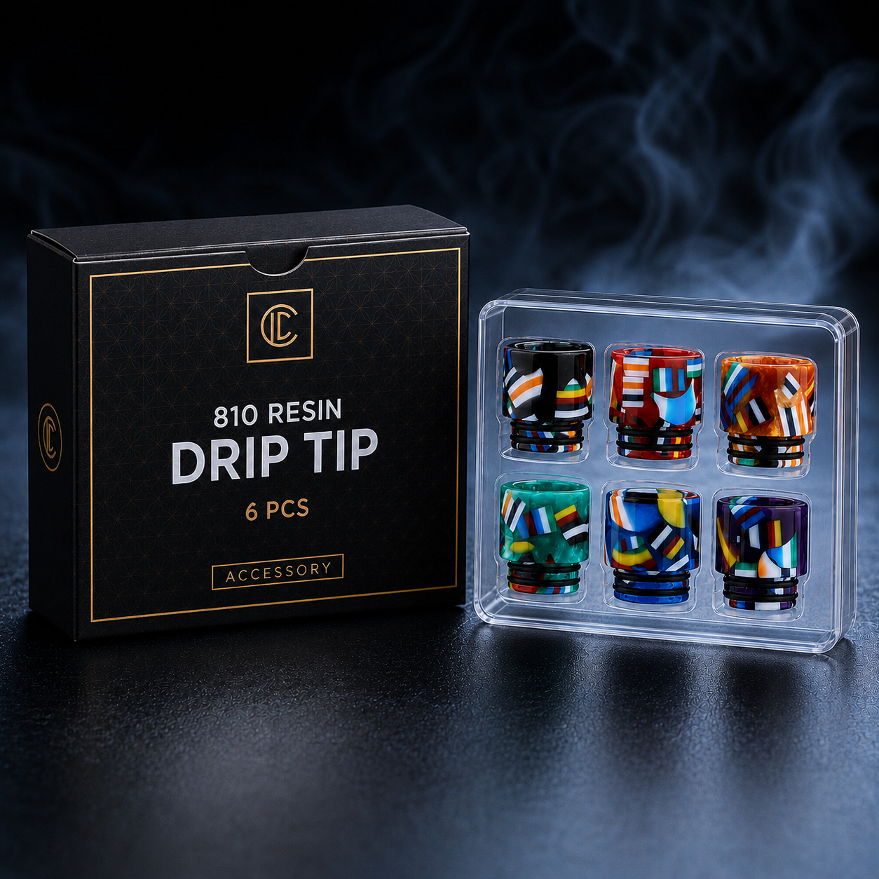 Kit de 6 Drip Tips 810 Résine
